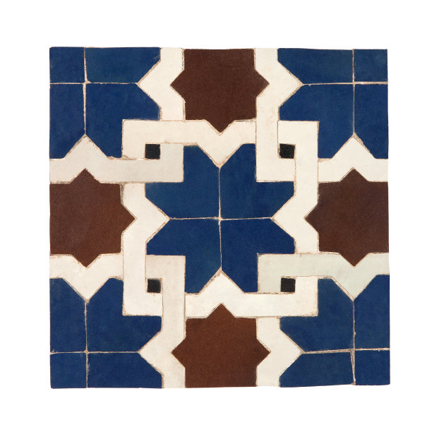 东方风格的老青褐色黑白色瓷砖图片下载