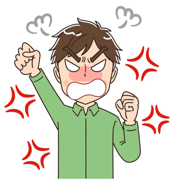 一个穿着绿色衬衫的年轻人的肖像。他是愤怒的。图片下载