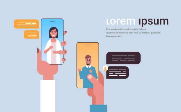 人的双手使用聊天应用社交网络聊天气泡通信概念男人聊天聊天信息在智能手机屏幕在线移动应用人像复制空间图片下载