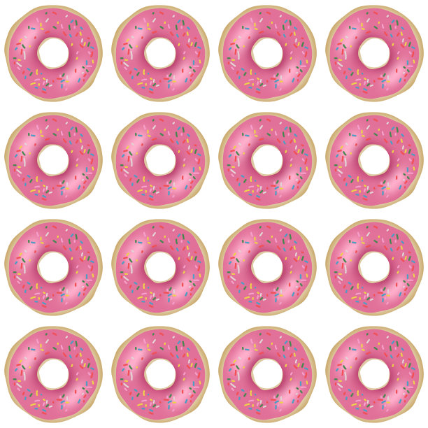 矢量粉色甜甜圈无缝模式图片下载