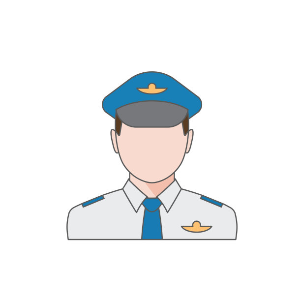 职业飞行员的性格。航空主题矢量概念。穿着制服和图标的飞行员图片下载