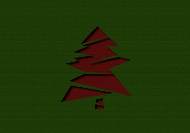 圣诞树纸工艺品或树剪纸。图片下载