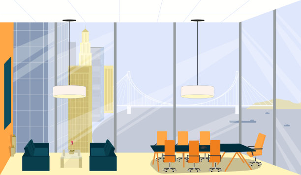 老板会议，室内高天花板。图片下载