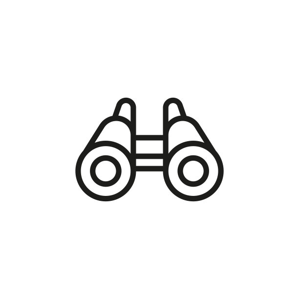 简易双筒望远镜线条图标图片下载