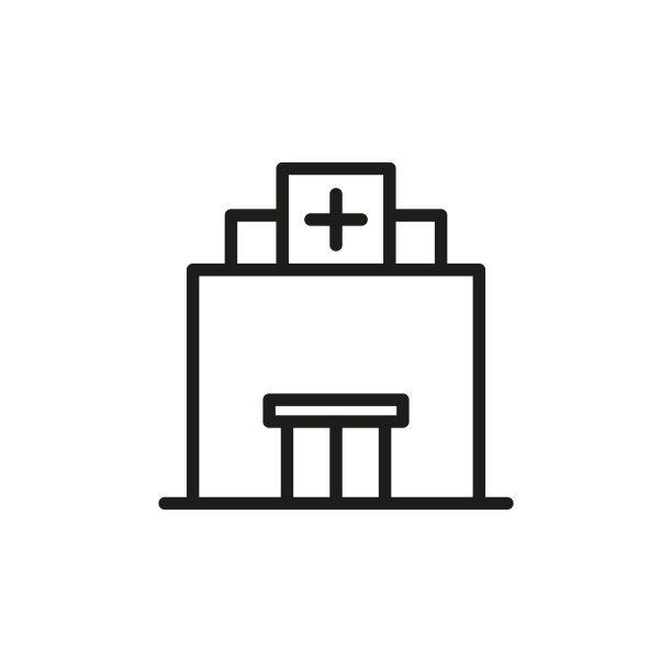 简单的医院线图标。图片下载
