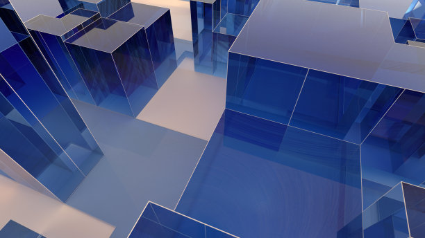 抽象的蓝色方块股票照片图片下载