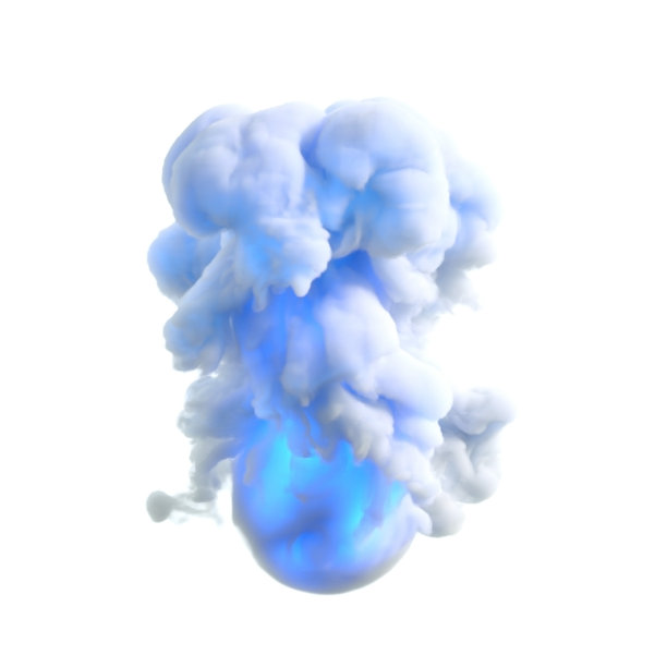 美丽的爆炸伴随着烟雾和火焰。3d渲染，3d渲染。图片下载