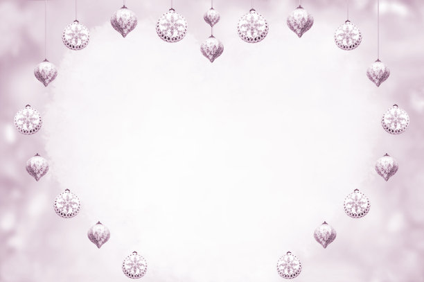 心形和雪花装饰背景图片下载