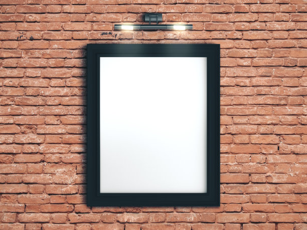 红砖墙上的海报图片下载