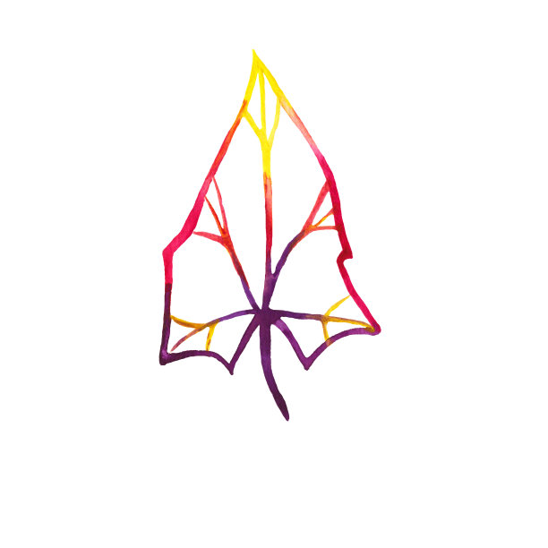 手绘的多色叶片剪影图片下载