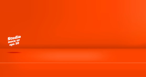 向量，空生动的红橙色工作室桌子房间背景，产品展示与复制空间的内容设计展示。网站上产品广告的横幅。丰富的熔岩颜色趋势图片下载