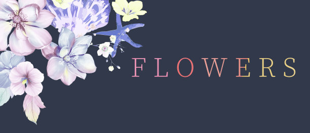 水彩花卉元素的组合图片下载