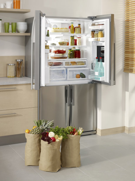 购物袋和装满冰箱图片下载