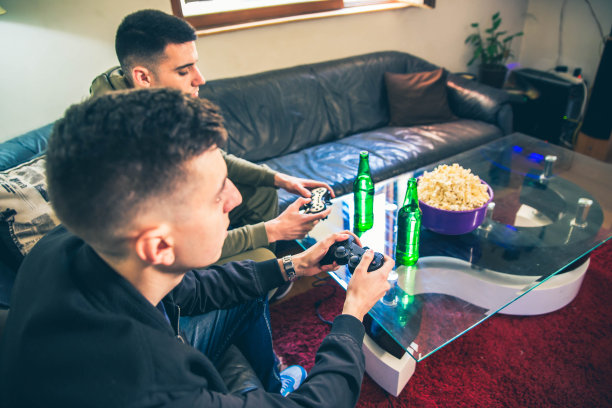 两个男性朋友在玩游戏图片下载