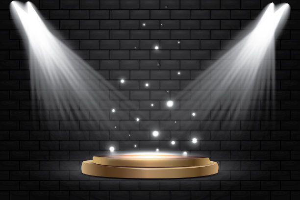 现场照明集合。明亮的灯光和聚光灯。舞台的聚光灯照明。图片下载