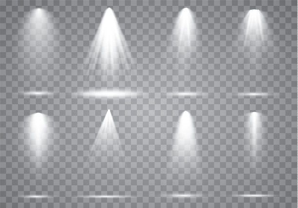 现场照明集合。明亮的灯光和聚光灯。舞台的聚光灯照明。图片下载