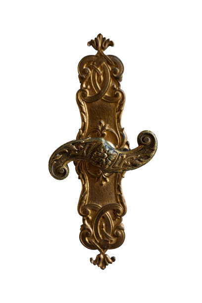 古董金窗把手的细节图片下载