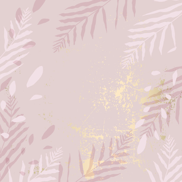 抽象叶粉彩粉金色背景图案图片下载