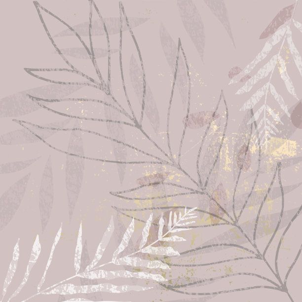 抽象叶粉彩粉金色背景图案图片下载