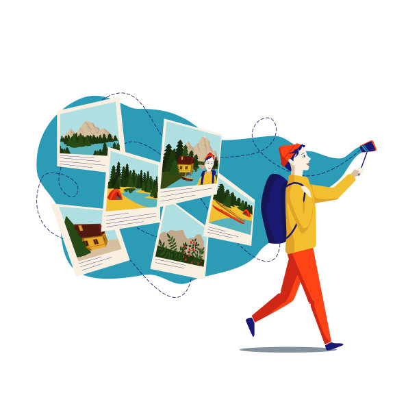 这名年轻人在旅行时用手机摄像头拍摄视频图片下载