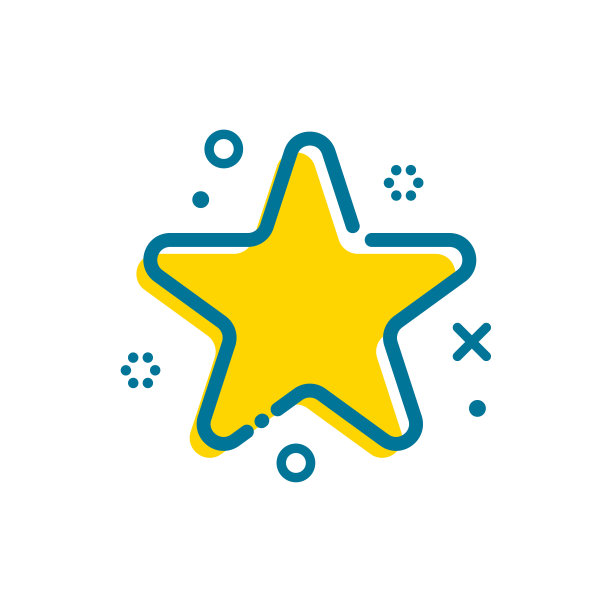 平面轮廓星形图标图片下载