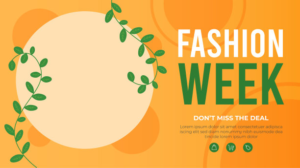时装周横幅模板。用于网站、传单和海报的促销横幅图片下载