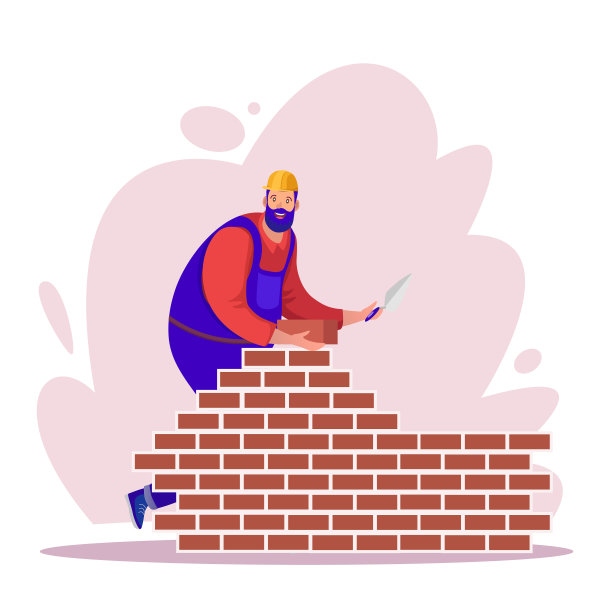 房屋维修和装修平面矢量插图集图片下载