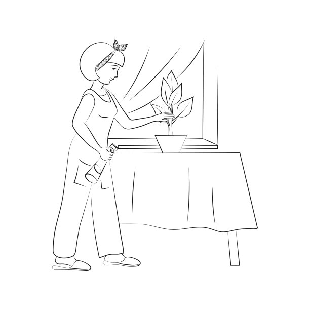 打扫屋子。图片下载