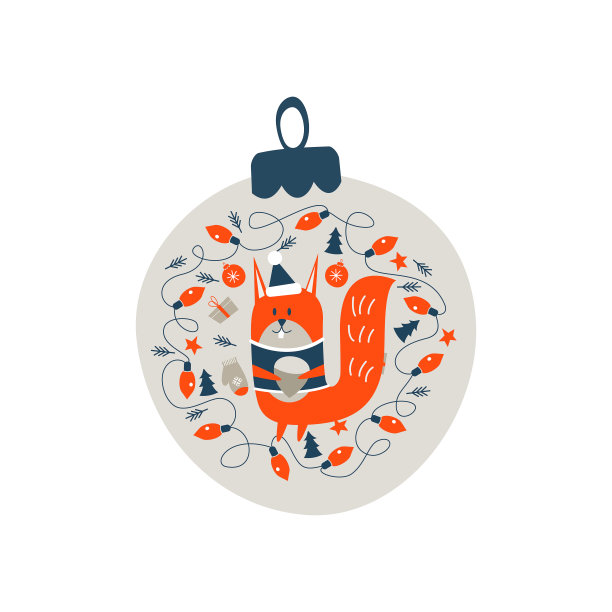 圣诞装饰圣诞舞会。矢量插图。图片下载