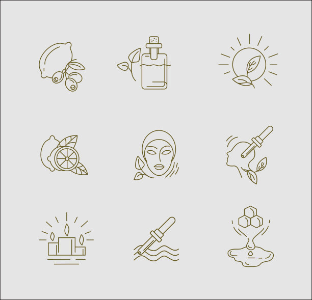 矢量图标和标志的芳香疗法。可编辑大纲中风图片下载