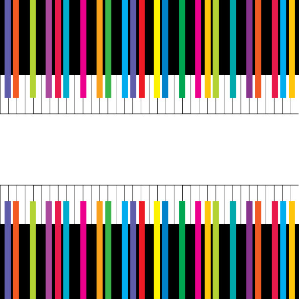 抽象音乐海报与钢琴键图片下载