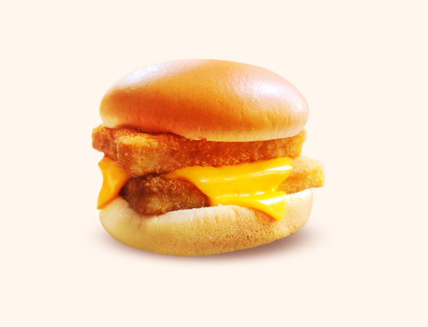 鱼片汉堡孤立在白色背景图片下载