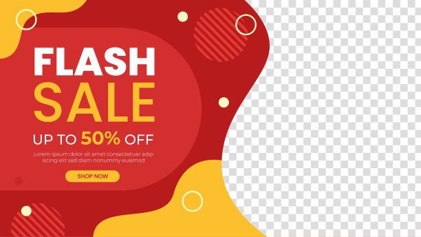 Flash sale横幅模板。网站、传单和海报的宣传横幅图片下载