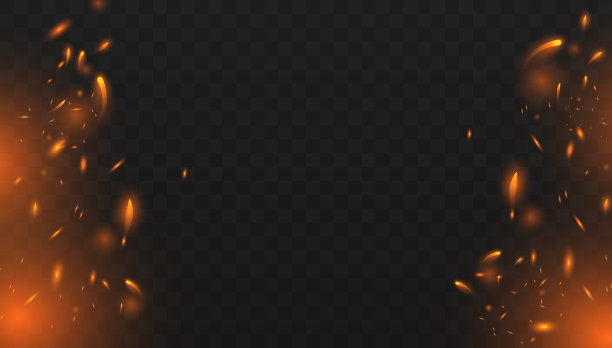 黑色背景下火花的特写镜头图片下载