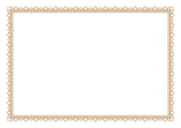 空白证书边框，准备添加文本，金色图片下载