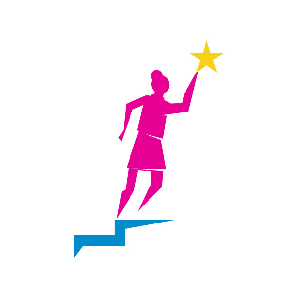 女人权力阶梯星矢量插图图标符号图片下载