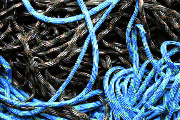 蓝色和灰色伞绳的混合背景图片下载