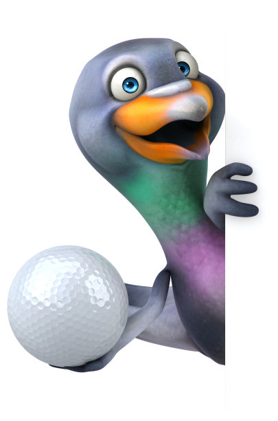 有趣的鸽子- 3D插图图片下载