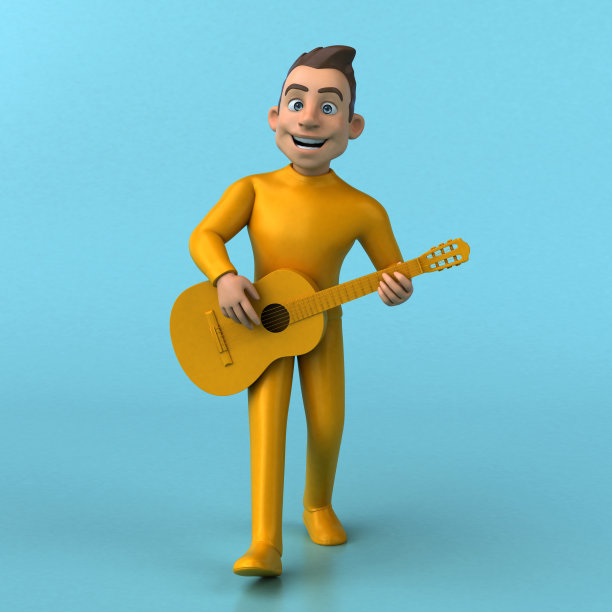 有趣的3D卡通黄色人物图片下载