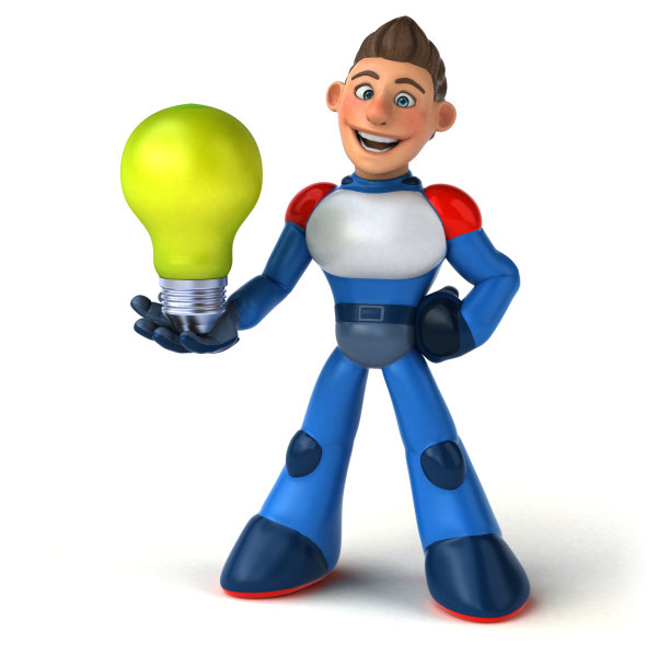 超级现代超级英雄- 3D插图图片下载