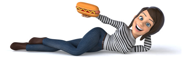 有趣的3D卡通休闲角色女人图片下载