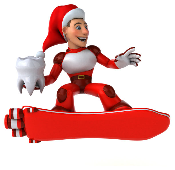 有趣的超级圣诞老人- 3D插图图片下载