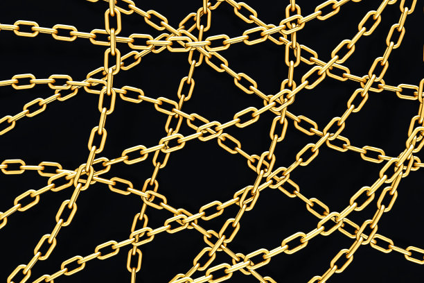 黄金链的背景- 3D插图图片下载