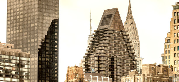 从罗斯福岛看曼哈顿的天际线图片下载