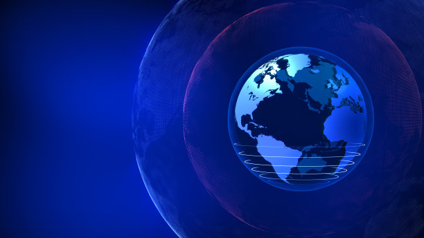 行星地球由蓝色发光点在黑色背景图片下载