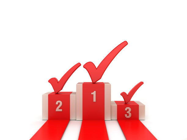 平台与检查标记- 3D渲染图片下载