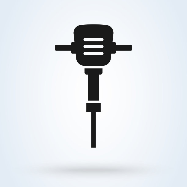 手提钻设备矢量现代图标设计插图。图片下载