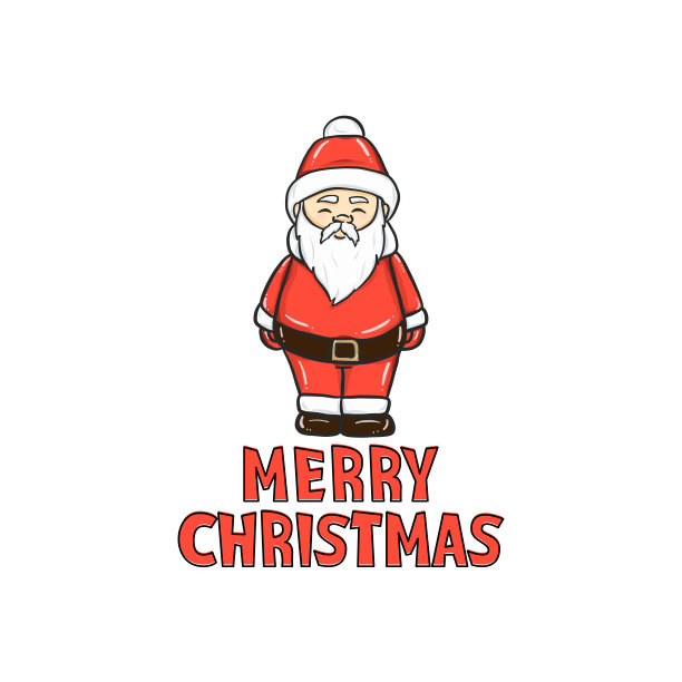 圣诞贺卡与圣诞老人杉树玩具。手绘字体用于庆祝海报，节日邀请，季节性横幅。卡通新年人物，冬季海报与文字图片下载