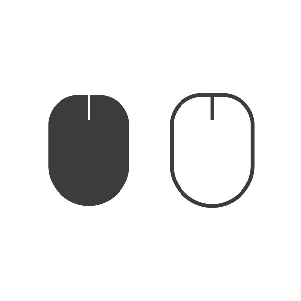 电脑鼠标图标。矢量插图在平面设计图片下载