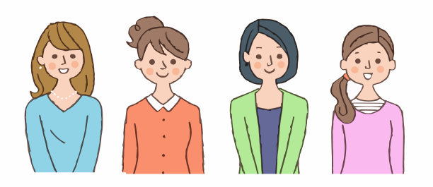 四个年轻女性图片下载